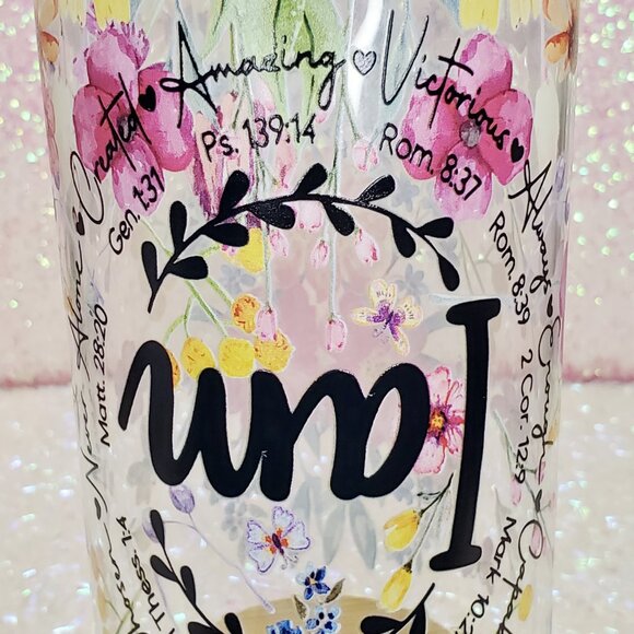 ☕"I Am" Inspirational/Religious 16oz Glass Cup☕BUNDLE & SAVE - Picture 9 of 11